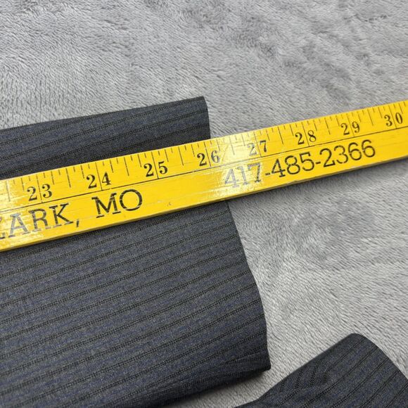 Caravelli Suit Jacket Mens 44 Long Grey Harry C 2B Slim Fit Pinstripe Blazer - Picture 15 of 15